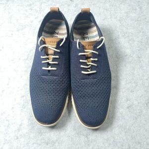 Cole Haan Zerogrand Navy Blue Wingtip Oxford Shoes C24947 Men's Size 11 Stitch